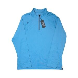 Rhone Storm Blue Session Quarter-Zip Performance Golf Pullover Turquoise Teal